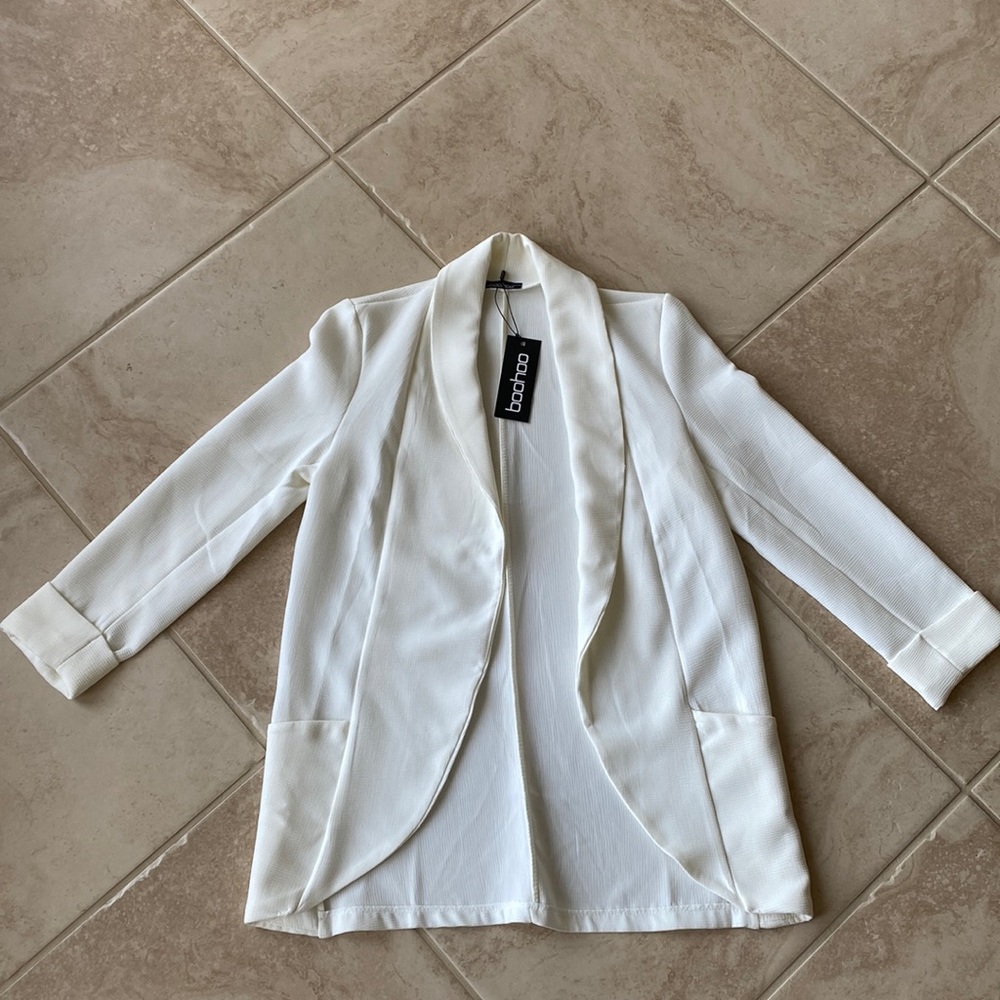 Boohoo White Blazer